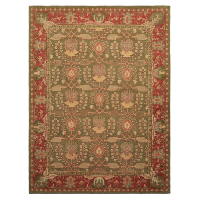 Multi Size Hand Tufted Wool Sage William Morris Arts & Crafts Plush Pile Rug