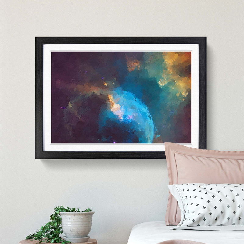 Out of Space Vol.3 in Abstract - Picture Frame Graphic Art Print, 36cm H x 48cm W x 2cm D, Black Framed