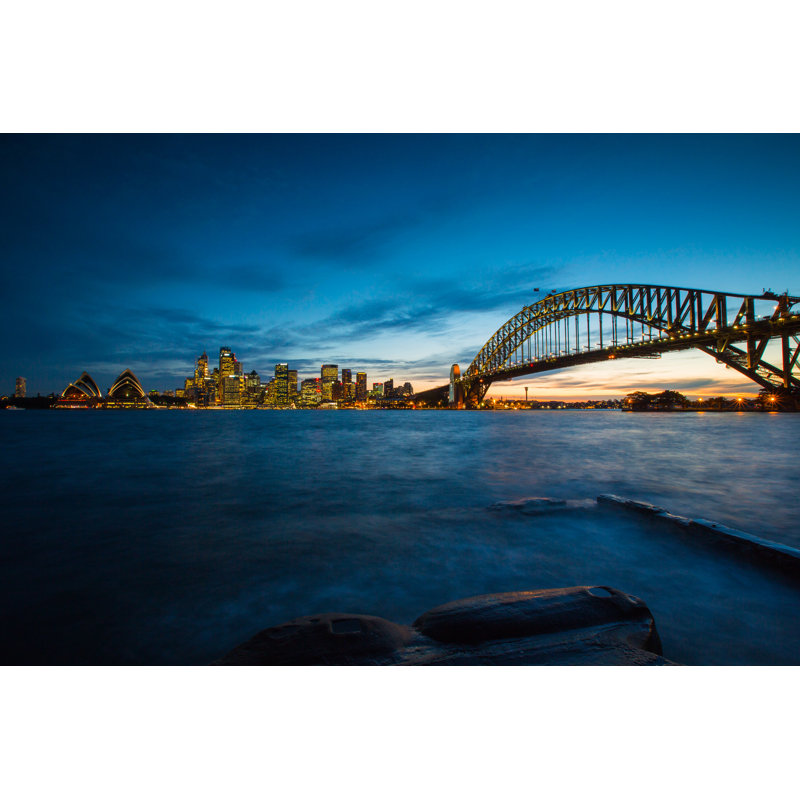 Cityscape View Of Sydney, Australia In Evening. by Structuresxx - Wrapped Canvas Print, 51cm H x 76cm W x 3.8cm D