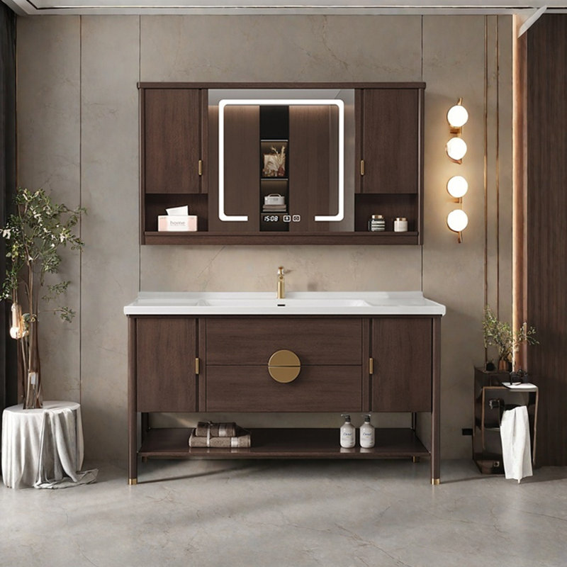 Armoire de salle de bain rétro haut de gamme de style chinois