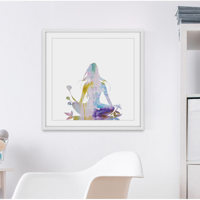 «Floral Meditation II», reproduction de cadre photo sur papier, Cadre blanc, H 12 po x l 12 po