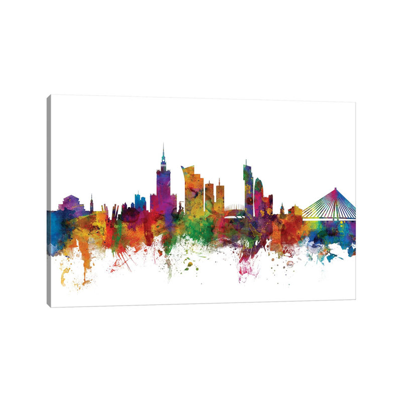 Warsaw, Poland Skyline by Michael Tompsett - Wrapped Canvas Gallery-Wrapped Canvas Giclée