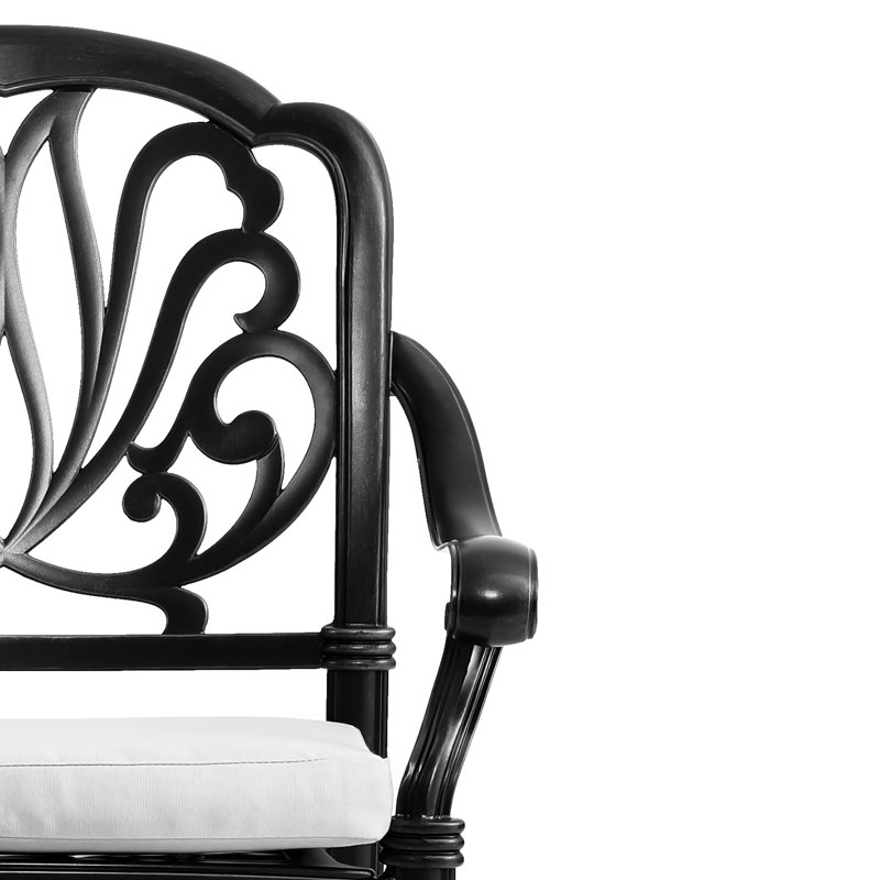 Bastian Stacking Patio Dining Side Chair with Cushion