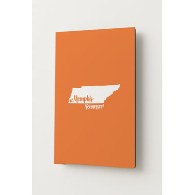 Home Sweet Memphis — Silhouette de l'État du Tennessee — Portrait mural en métal
