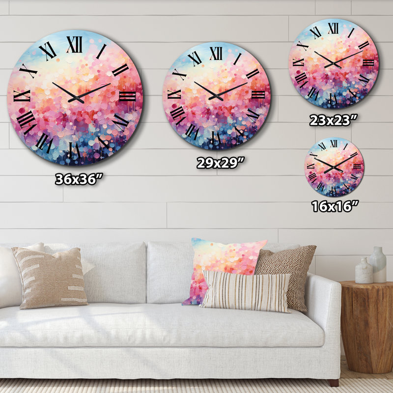 Cotton Candy I - Horloge murale paysage abstrait, Très grand