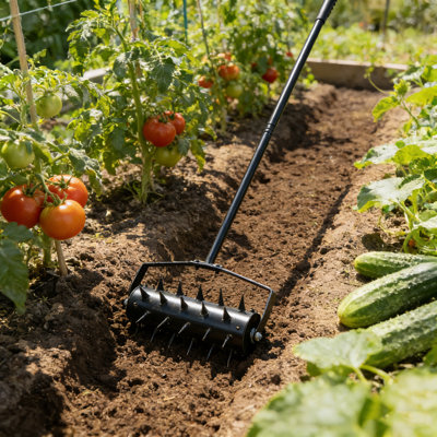 Outil d'aération manuel robuste pour la pelouse avec pointes pénétrantes pour l'entretien des pelouses et des jardins