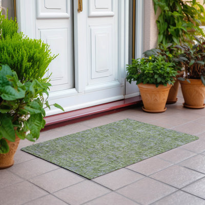 Tapis olive intérieur / extérieur lavable à la machine Mahaney ACN771