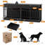 Meuble pour chien pour 2 chiens, chenil intérieur avec bols de rangement et d'alimentation, meuble télé double pour chien-1750492811
