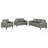 Grey 3-piece Track Arm Sofa Set