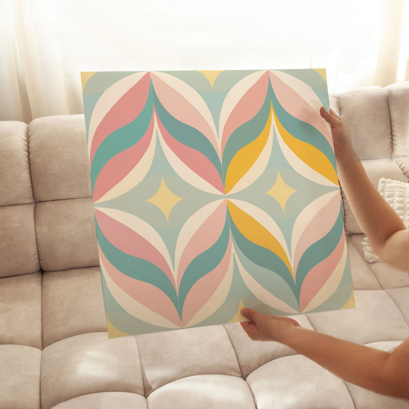 Abstract Retro Groovy 70s Pattern VI Retro Unframed Art Print, 10" H x 10" W
