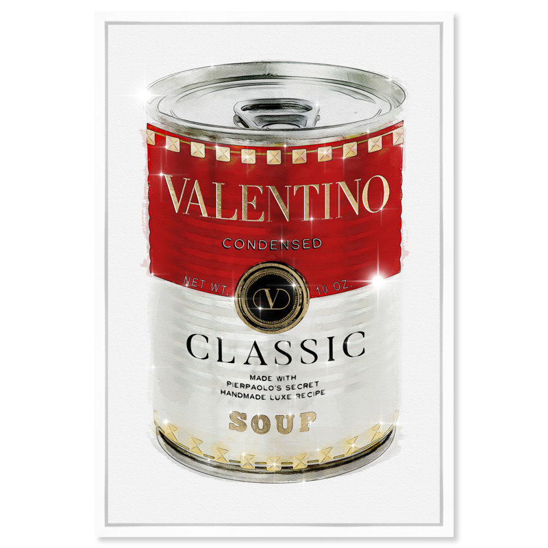 «Fashion and Glam Rockstud Soup», impression sur toile, H 30 po x l 20 po, Cadre blanc