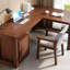 Bureau rectangulaire en bois massif brun noisette-187666254-187666256