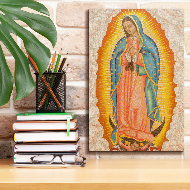 Notre-Dame de Guadalupe sur toile, H 18 po x l 12 po x P 0,75 po