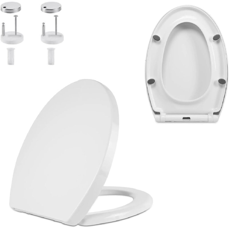 Soft Close Oval Toilet Seat - White
