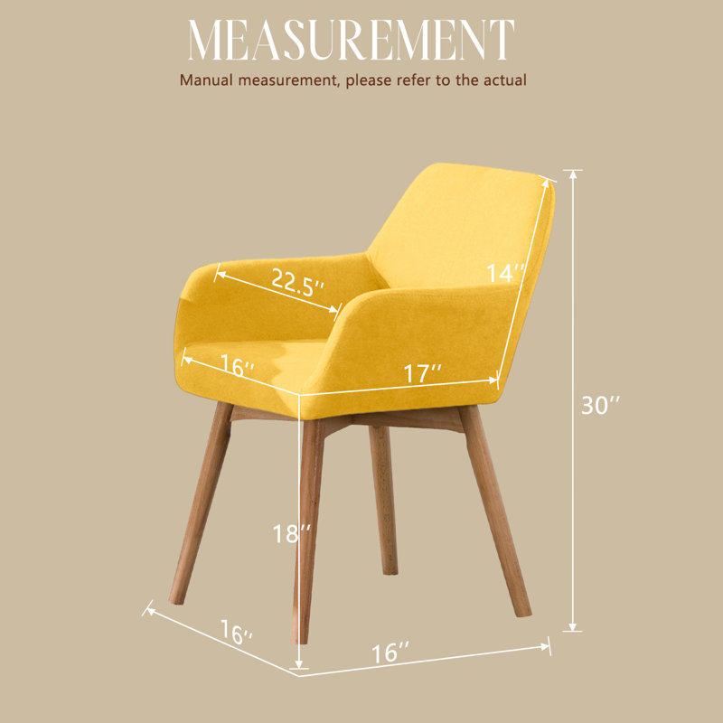 Chaise avec accoudoirs rembourrée Philodendron, Jaune