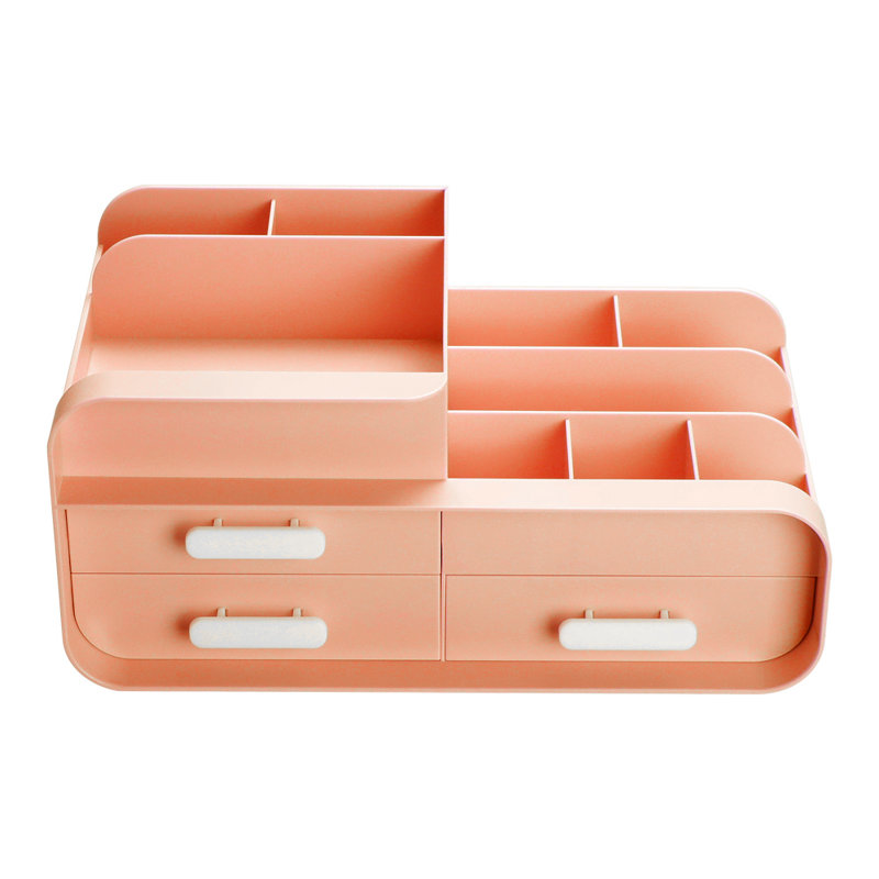 Maariyaah Plastic Desk Organiser, Pink