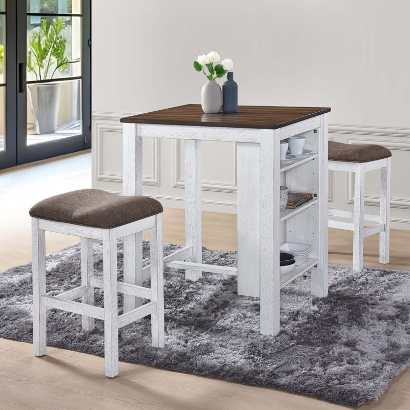 3 Pieces Counter Set Storage Space For Small Space Modern Farmhouse Design Retro Design Easy To Assembly