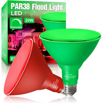 Ampoule projecteur PAR38 rouge-vert