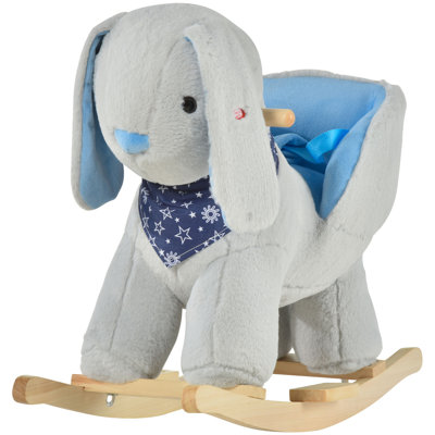 Ride-On Rocking Horse Toy Bunny Rocker With Fun Play Music & Soft Plush Fabric For Children 18-36 Months