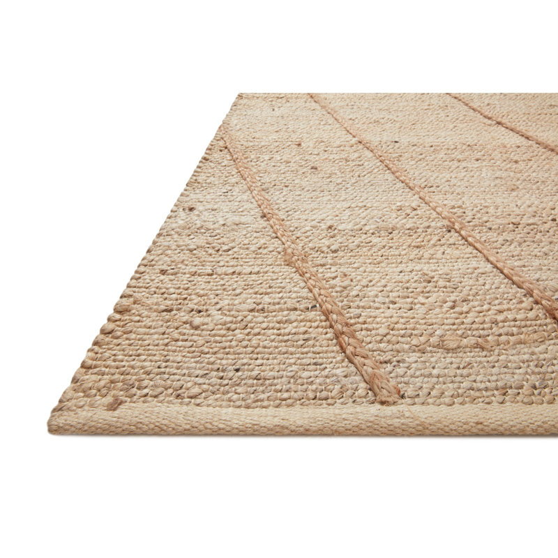 Bement Geometric Handwoven Ivory/Natural Area Rug, Rectangle 2'3" x 3'9"