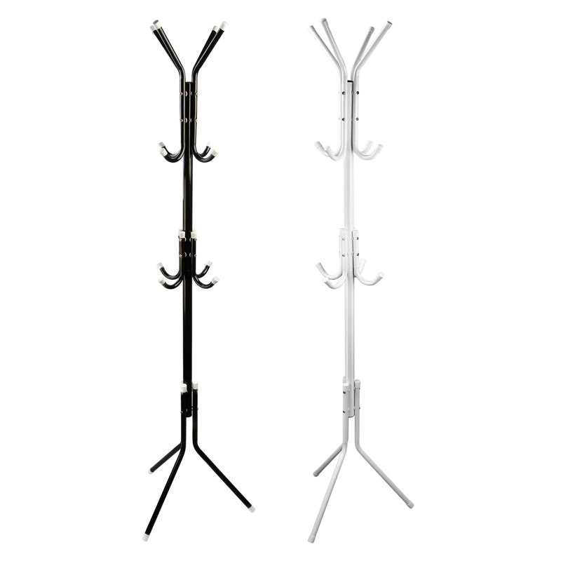 Porte-manteau sur pied 1 pièce, gain de place, 175 cm (68,9 po) - Acier noir