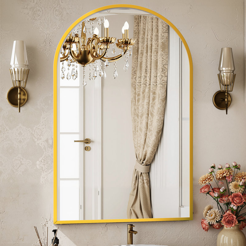 Miroir en aluminium, Doré, 38 po x 26 po