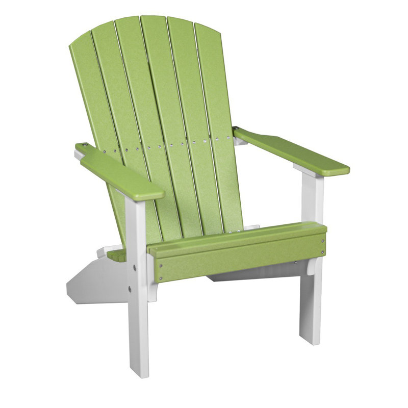Chaise adirondack en plastique lakeside Kattamuri, Vert citron / blanc