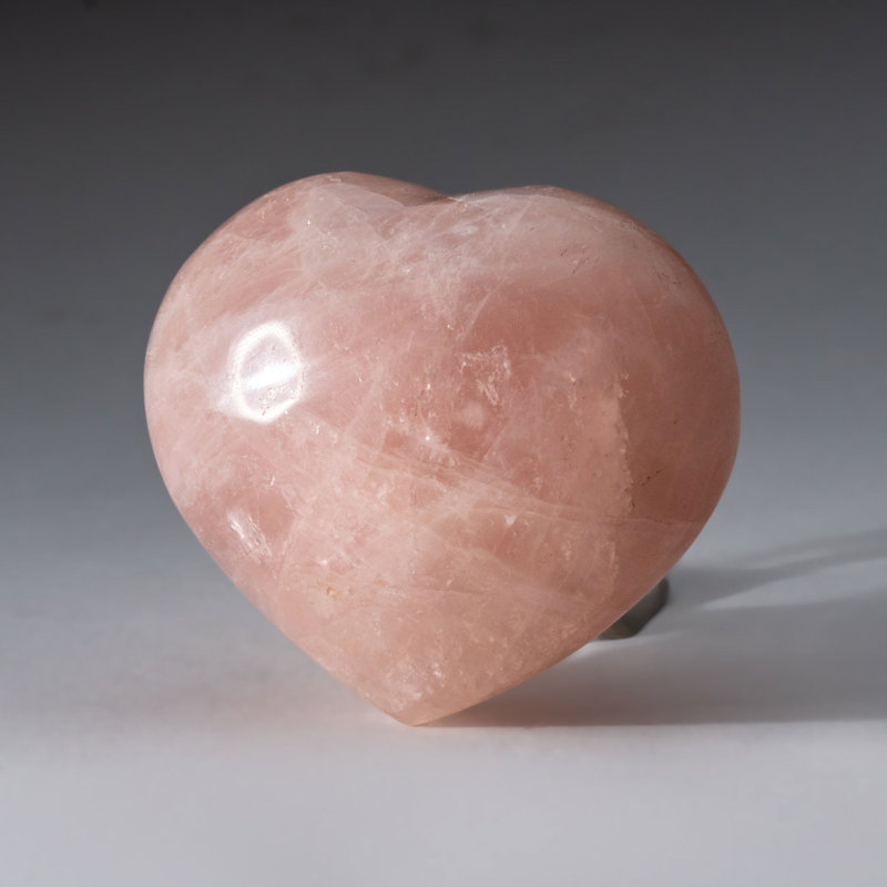 Rose Quartz Heart Cloche (0.99 Lbs), 3.25" H x 2.75" W x 1.5" D