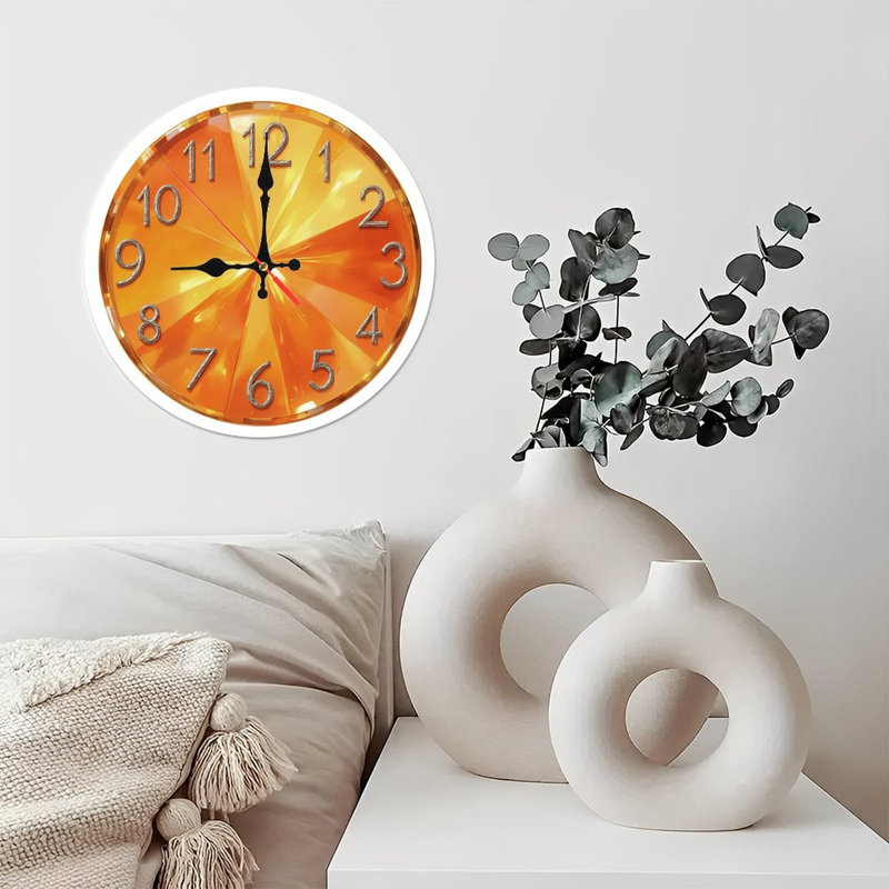 Horloge facettée orange