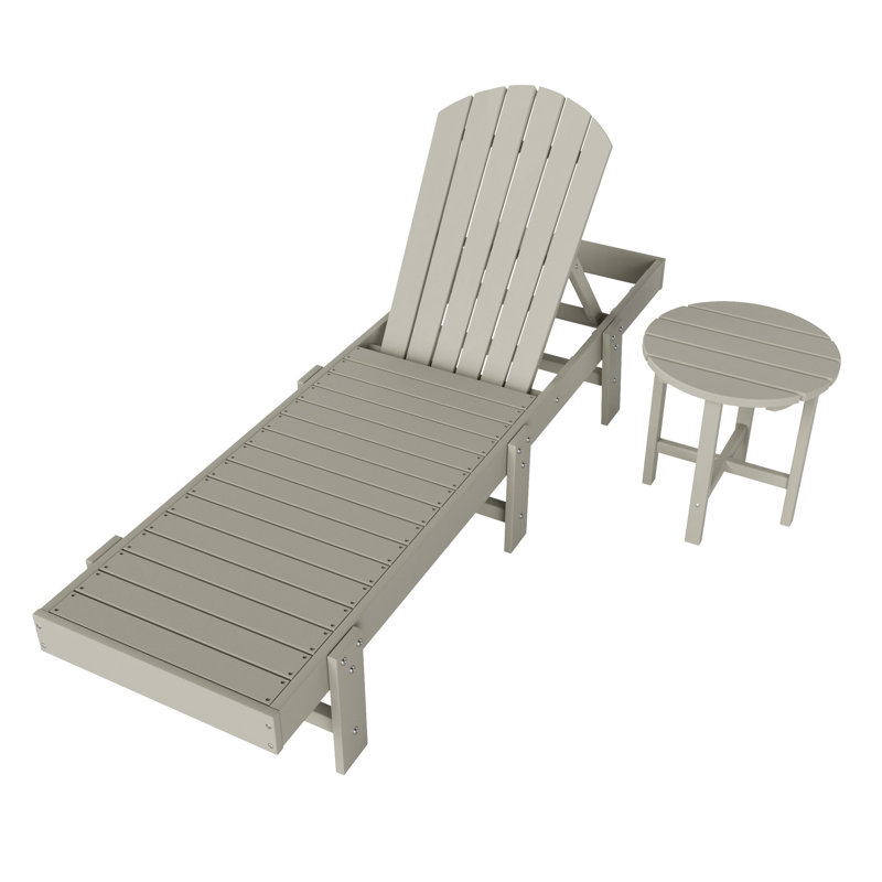 Altura Outdoor Chaise Lounge with Table, Sand Brown