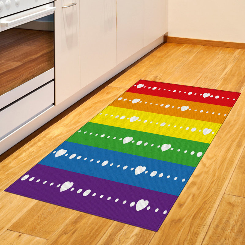 Tapis décoratif en polyuréthane à haute densité Rainbow, Rectangle 2 pi 7 po x 5 pi
