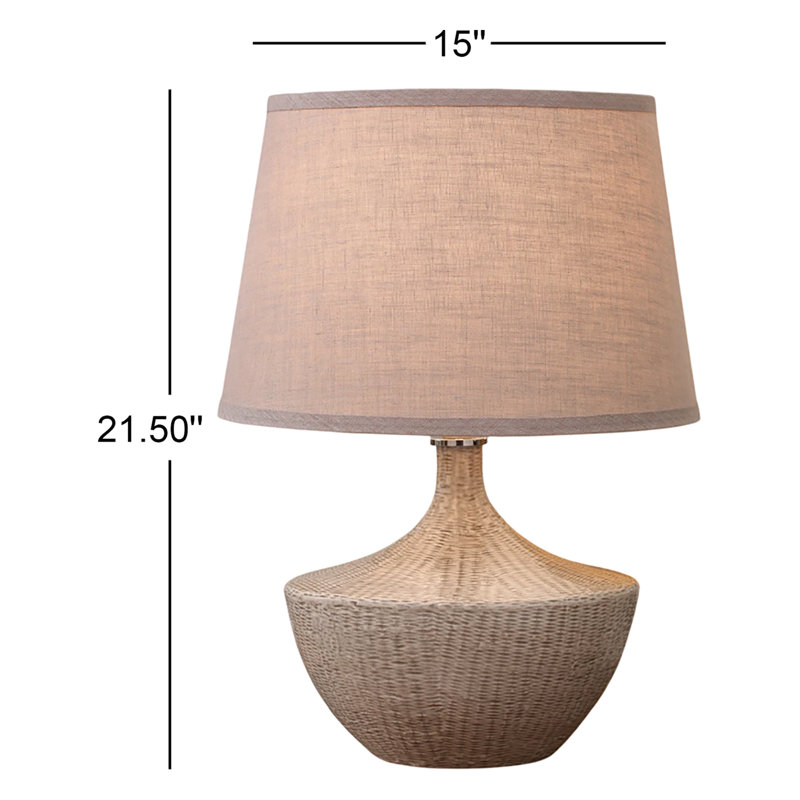 Basketweave Ceramic Table Lamp