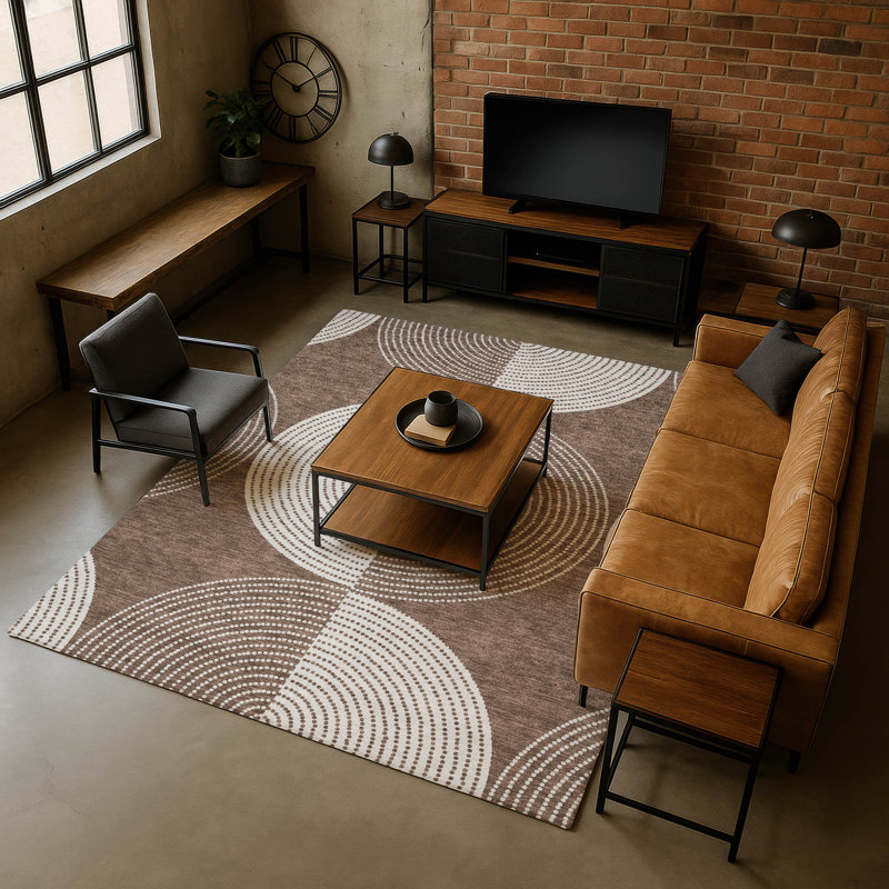Premium Machine Washable Mayfield AMF2275 Geometric Rug, Beige, 8' x 10'