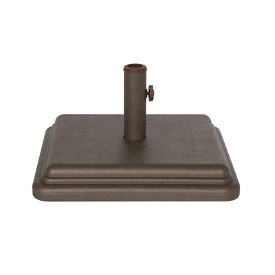 US Weight 40 lbs. Prefilled Concrete Square Outdoor Patio Umbrella Base in Bronze