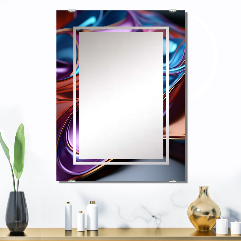 Vadlamudi - Miroir mural fractal abstrait MIR137518, 32 po x 24 po