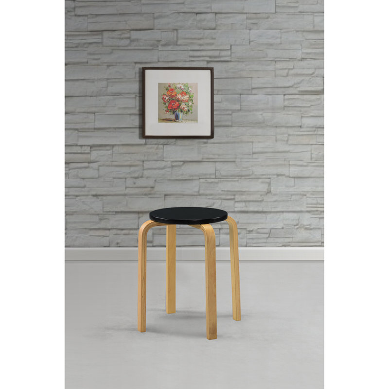 Ruben Wood Accent Stool, Black