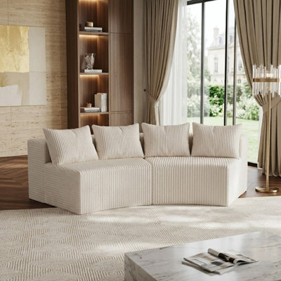 Canapé modulaire courbé Corduroy