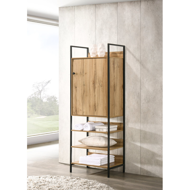 Brant 1 Door Manufactured Wood Wardrobe, Oak