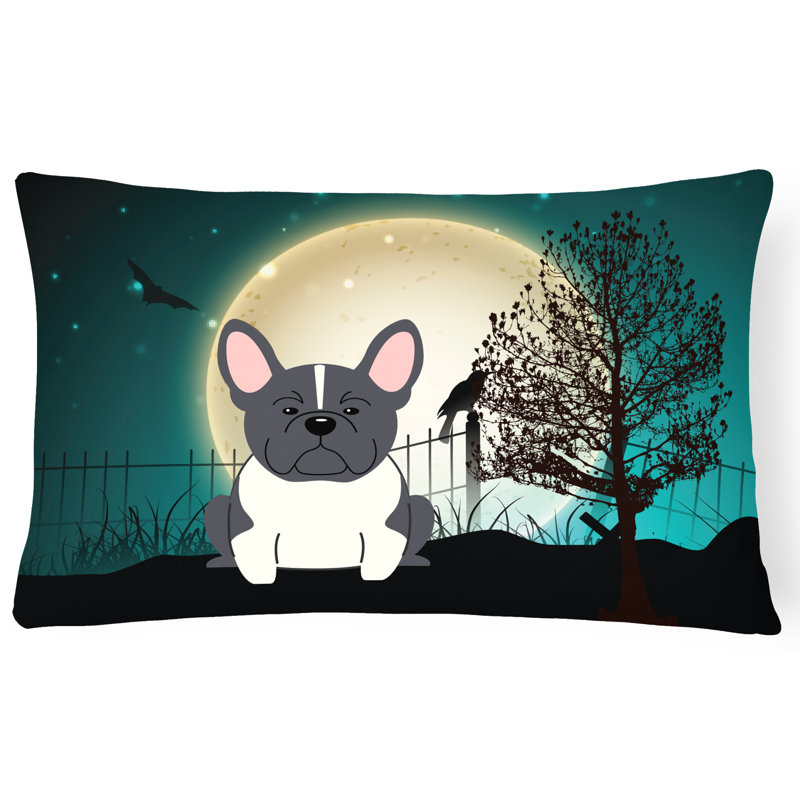 Coussin lombaire intérieur / extérieur Halloween, Noir / blanc