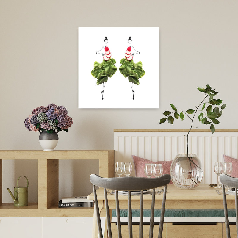 Radis vert, mode, plante minimaliste moderne, art mural, H 18 po x l 18 po
