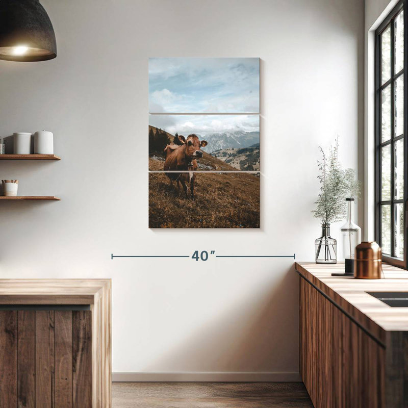 Brampt, vache simple sur une colline, H 38 po x l 24 po