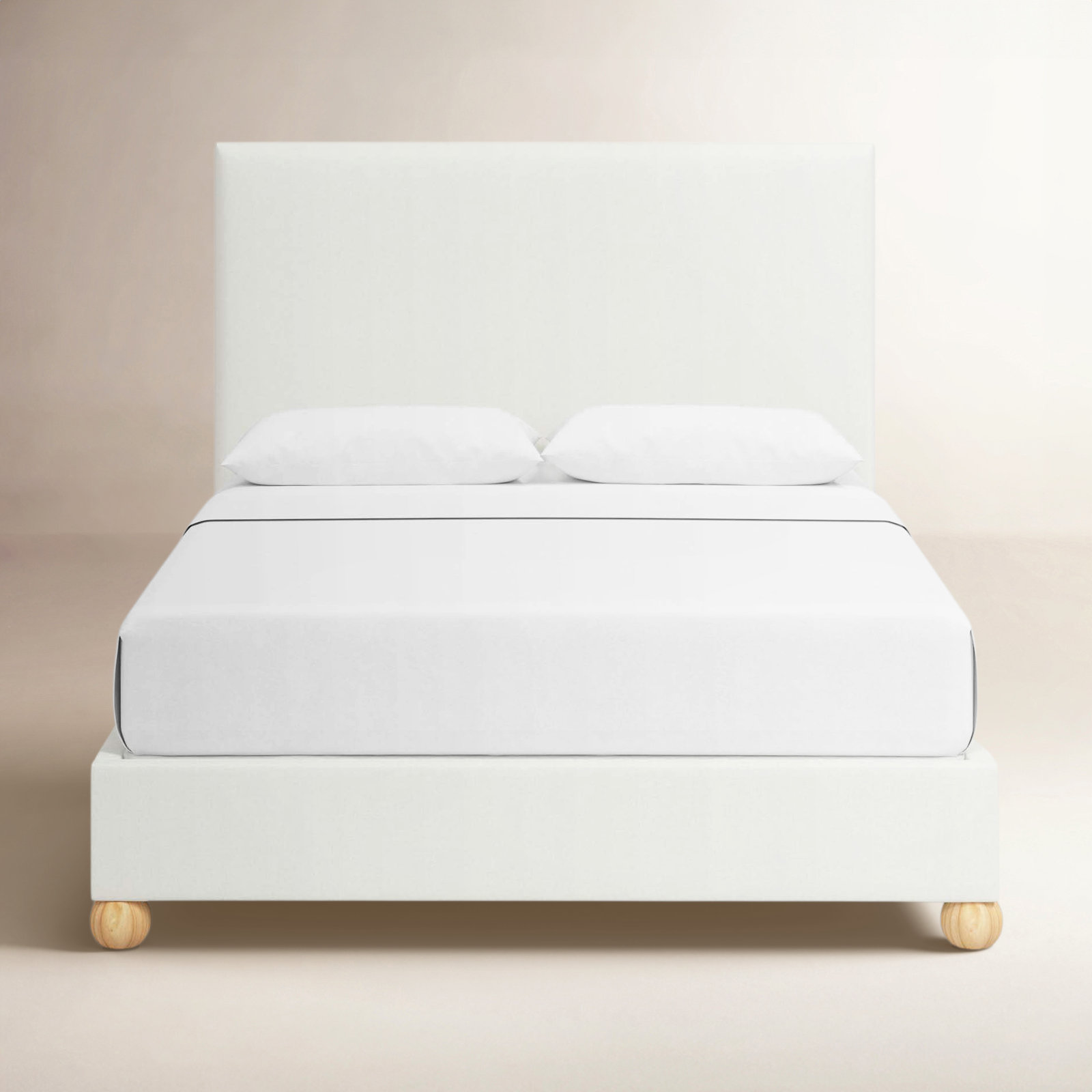 Benita Upholstered Bed, Queen, Zuma White Textured Linen