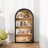 43" Tall 4 Black Arched Bookcase, Storage, Elegant Design, , Tipping, Versatile Decorative Piece Shelf, Height, Storage Space, Stylish Appearance, Robust Construction,