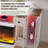 70" Farmhouse Tv Stand With 36" Electric Fireplace, Media Console With Glass Door Storage, White