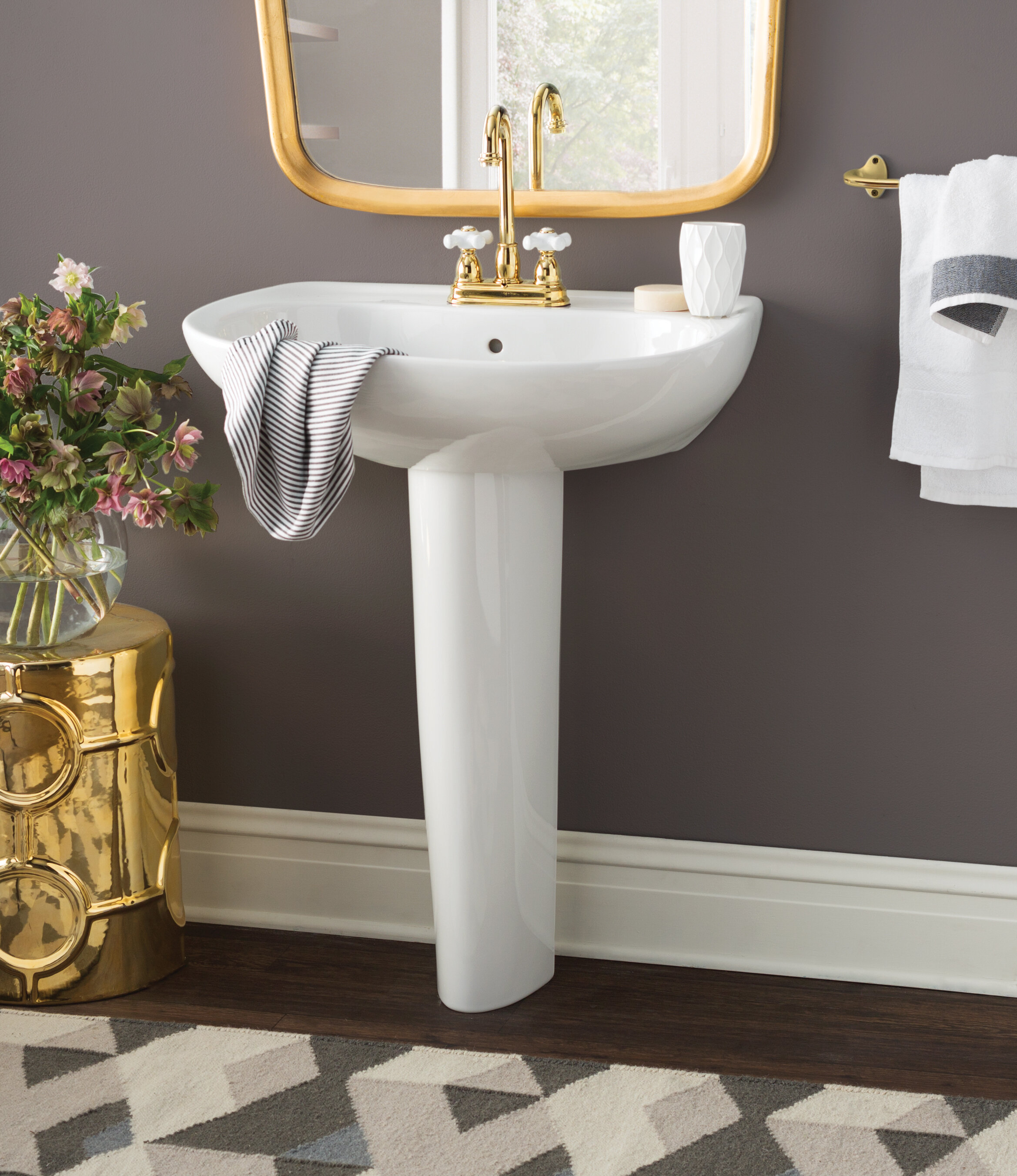 TOTO Prominence Vitreous China Specialty Pedestal Bathroom Sink with  Overflow