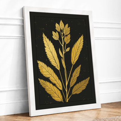 Golden Wheat Study Botanical - Framed Print