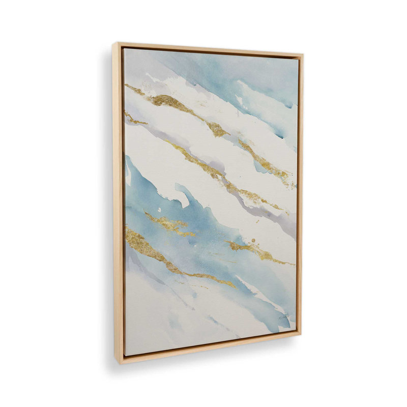 «Snow Drift with Accents», reproduction sur toile dans un cadre américain, Encadrement brun