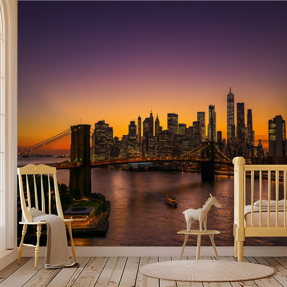 Latitude Run® Peel and Stick Wallpaper Wall Mural New York City skyline ...
