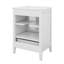 Meuble-lavabo 24 po avec lavabo, 1 tiroir, 2 portes en verre et tablette réglable, meuble-lavabo simple en bois et panneau de fibres à densité moyenne