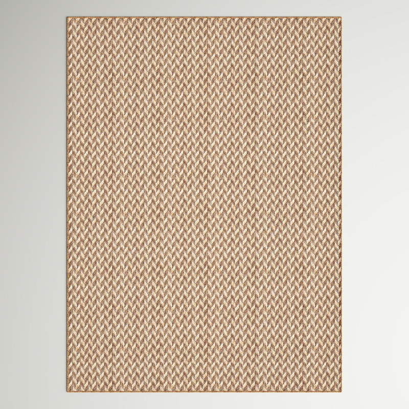 Tapis d'intérieur / extérieur Malaya, Rectangle 6 pi 7 po x 8 pi 10,5 po, Brun/brun clair